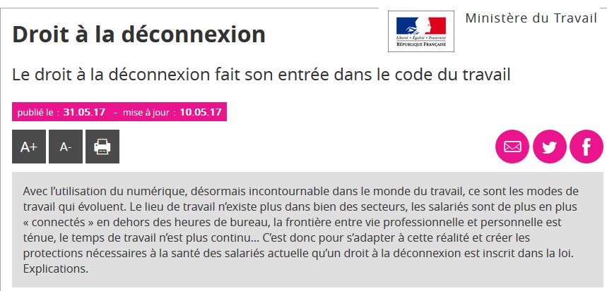 Droit à la déconnexion en France - my-learning-space™